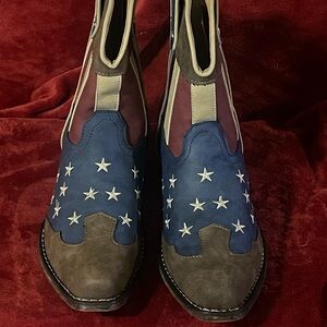 Roper Blue and Brown Star Cowboy Boots